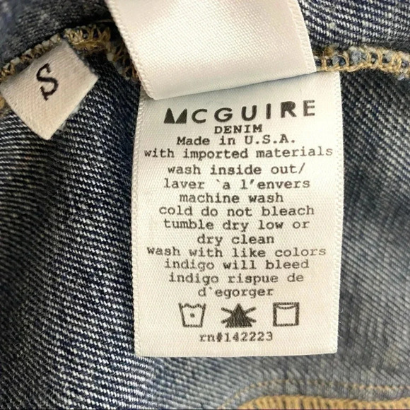 McGuire Distressed Jean Jacket Medium Wash Denim Size S - Picture 8 of 10